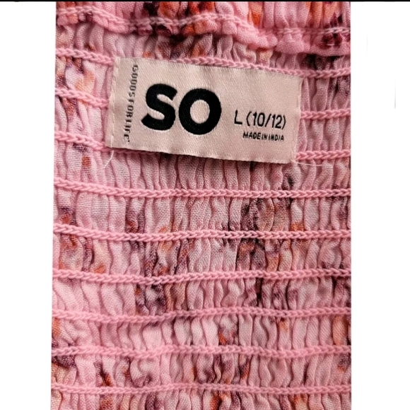 Sonoma Goods For Life Girls' Pink Floral Sundress With Tiered Skirt Sz L (10/12) - Picture 4 of 7